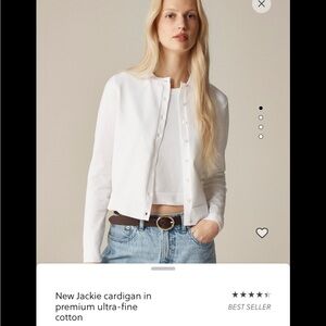 NWT J Crew New Jackie Cardigan M White